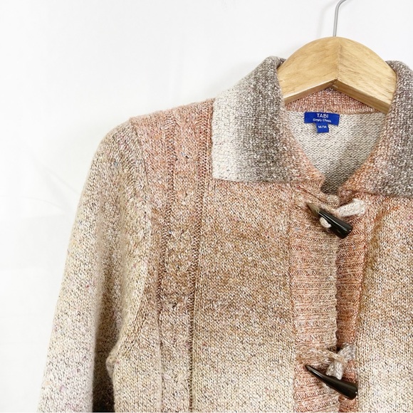 Vintage TABI Cable Knit Buttoned Long Cardigan Sweater Jacket Size Medium - Picture 12 of 12